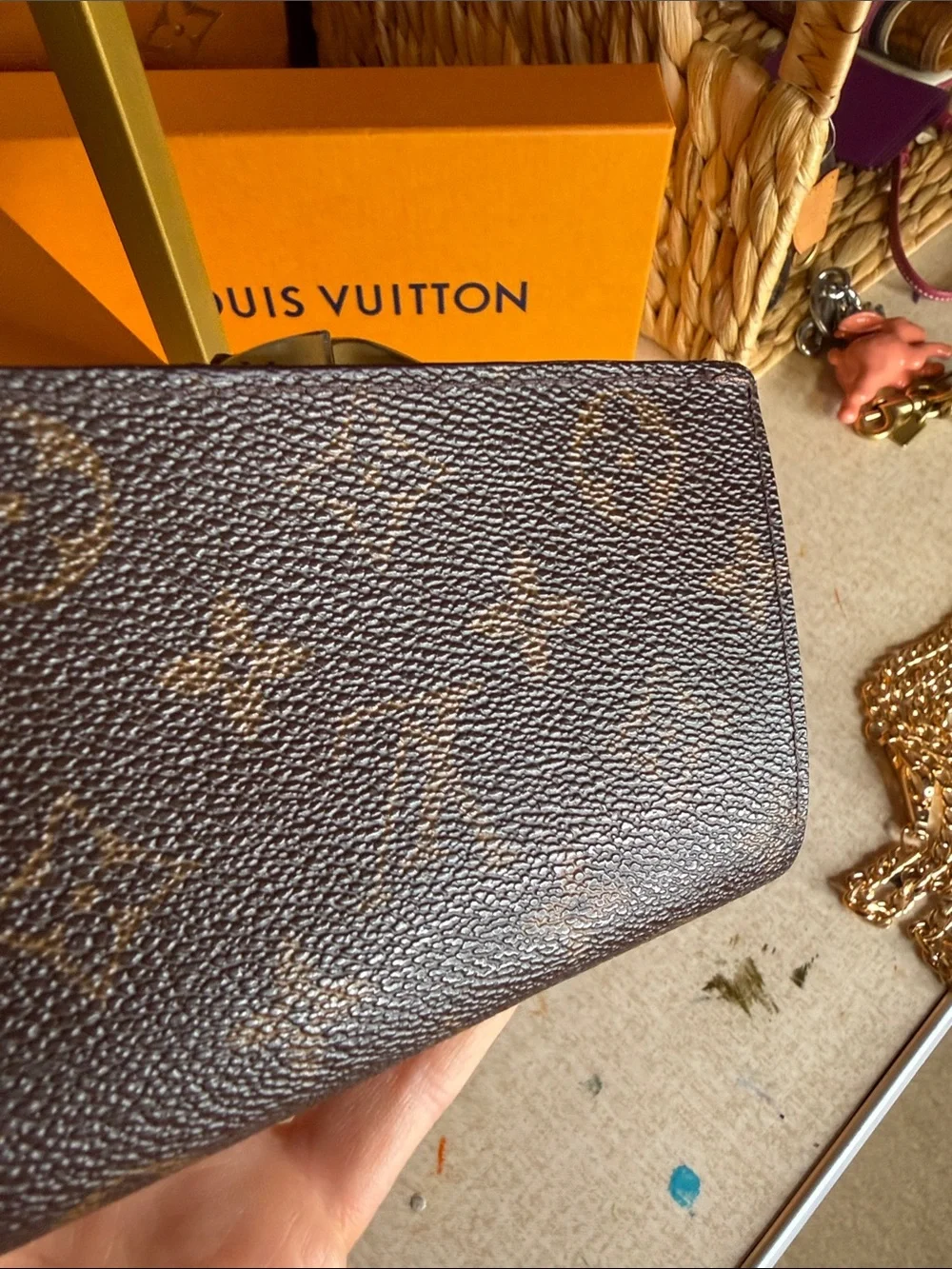 Louis Vuitton Monogram Canvas Snap Wallet in Dark Brown